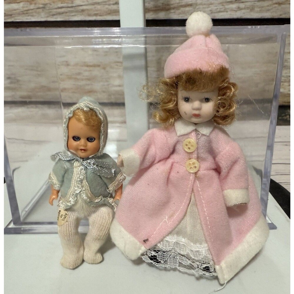 Vintage Celluloid Milo Baby Doll Made in Italy Marked Original Outfit + Vtg Doll